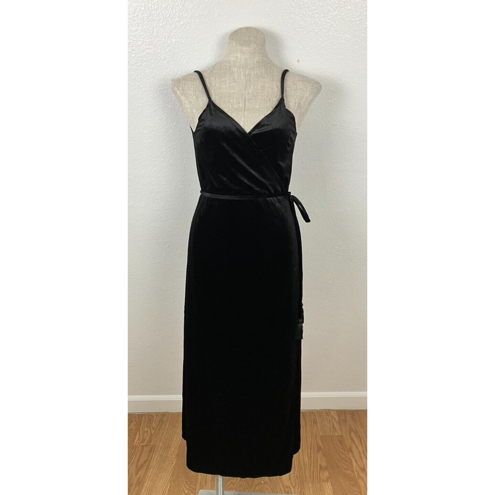 Who What Wear Velvet Wrap Dress Size S Sleeveless Witchy Gothic Romantic